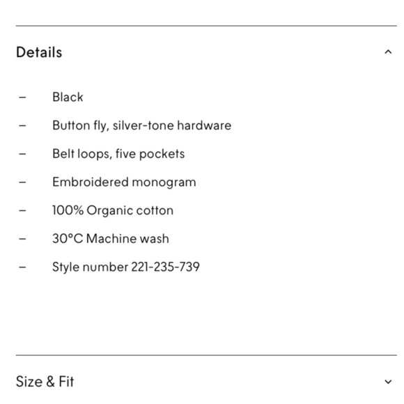 Toteme Classic Cut High Rise Straight Leg Cotton Denim Jeans Black - Picture 14 of 14